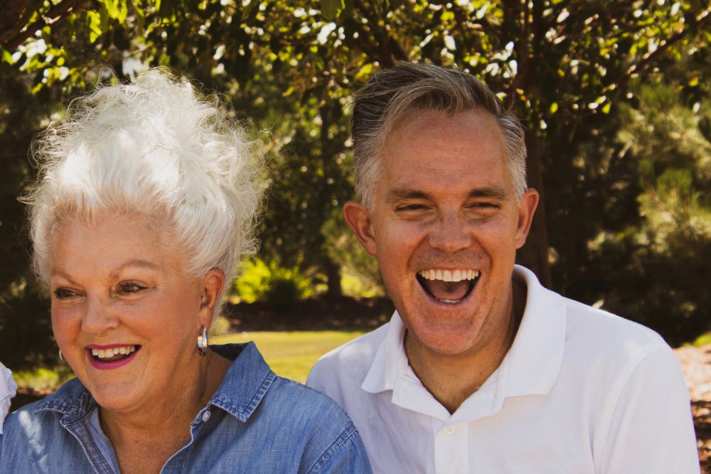 middle-aged couple smiling