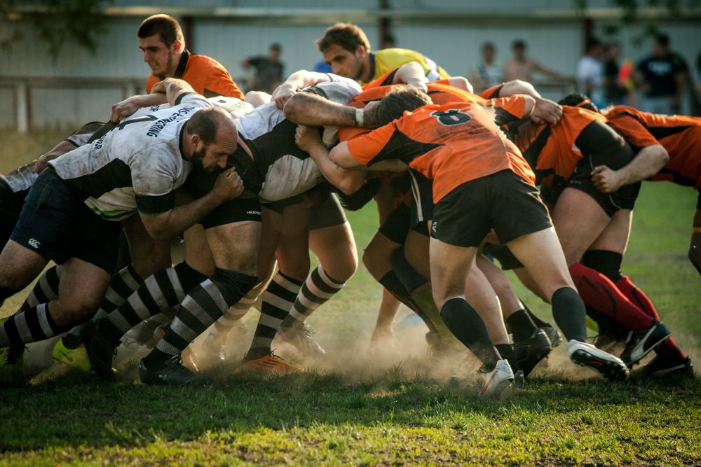 men playing rugby